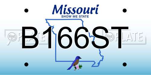 B166ST Missouri License Plate