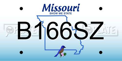 B166SZ Missouri License Plate