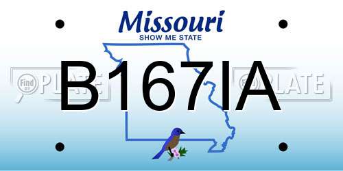 B167IA Missouri License Plate