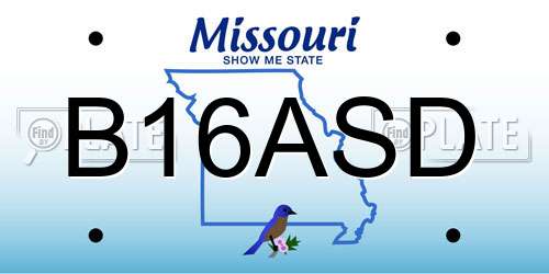 B16ASD Missouri License Plate