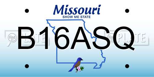 B16ASQ Missouri License Plate