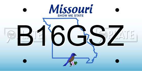 B16GSZ Missouri License Plate