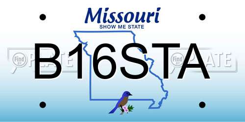 B16STA Missouri License Plate