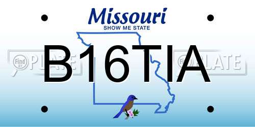 B16TIA Missouri License Plate