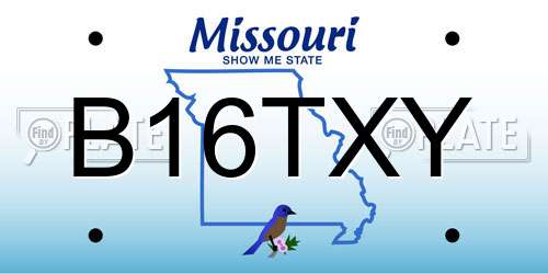 B16TXY Missouri License Plate