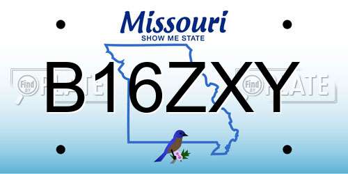B16ZXY Missouri License Plate