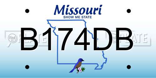 B174DB Missouri License Plate