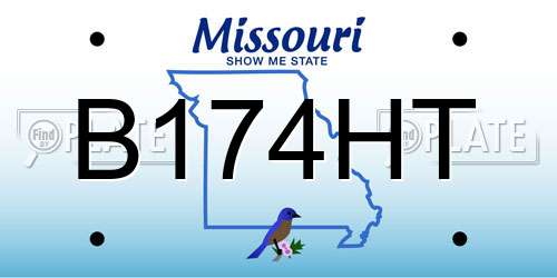 B174HT Missouri License Plate