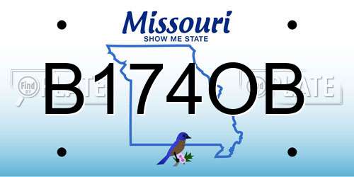 B174OB Missouri License Plate