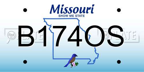 B174OS Missouri License Plate