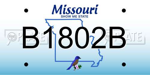 B1802B Missouri License Plate