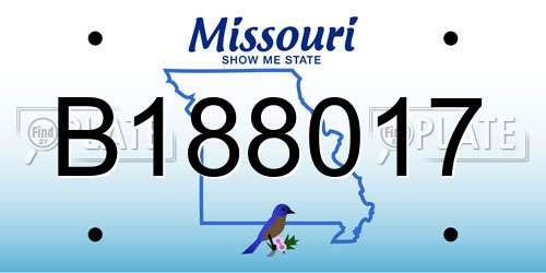 B188017 Missouri License Plate
