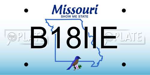 B18IIE Missouri License Plate