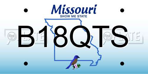 B18QTS Missouri License Plate