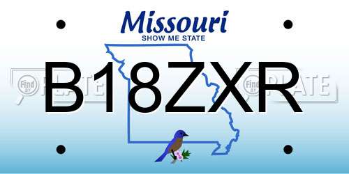 B18ZXR Missouri License Plate