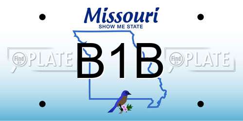 B1B Missouri License Plate