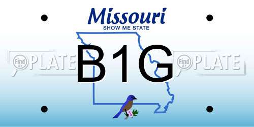 B1G Missouri License Plate