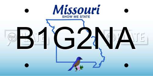 B1G2NA Missouri License Plate