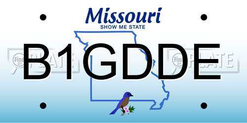 B1GDDE Missouri License Plate