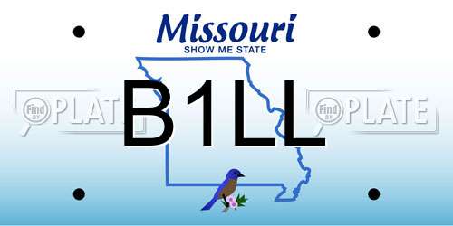 B1LL Missouri License Plate