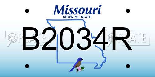 B2034R Missouri License Plate
