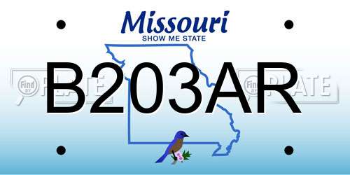B203AR Missouri License Plate