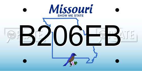 B206EB Missouri License Plate