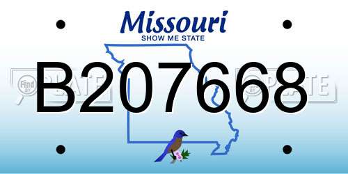 B207668 Missouri License Plate