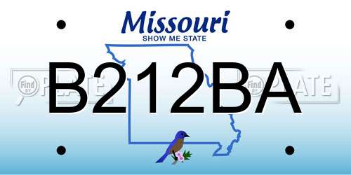 B212BA Missouri License Plate