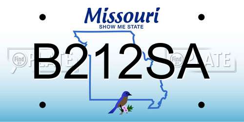 B212SA Missouri License Plate