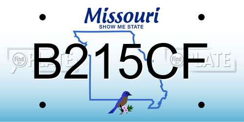 B215CF Missouri License Plate
