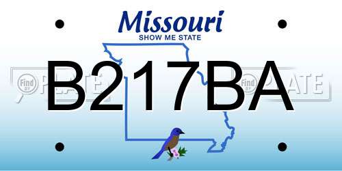 B217BA Missouri License Plate