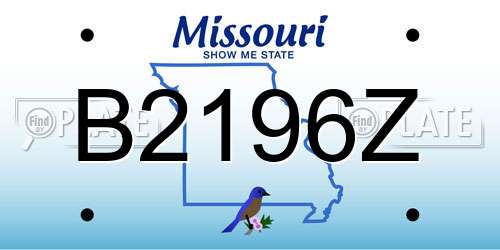 B2196Z Missouri License Plate