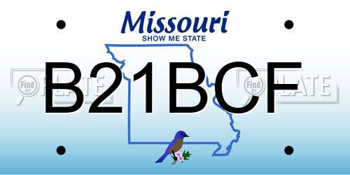 B21BCF Missouri License Plate