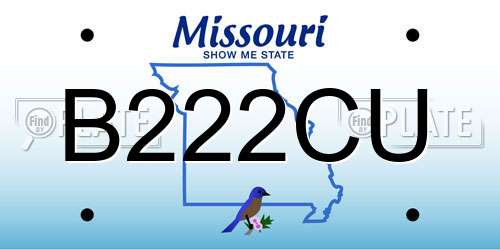 B222CU Missouri License Plate