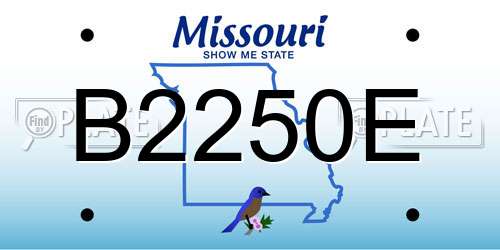 B2250E Missouri License Plate