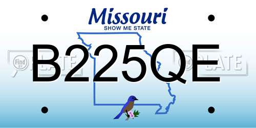 B225QE Missouri License Plate