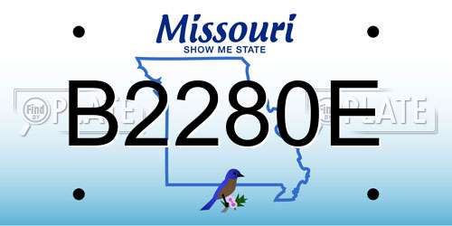 B2280E Missouri License Plate