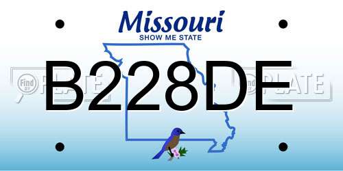 B228DE Missouri License Plate