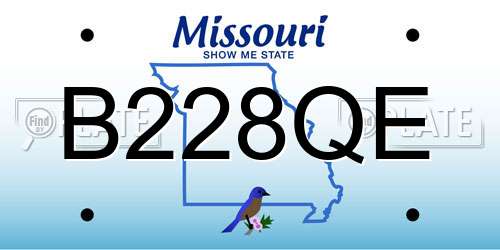 B228QE Missouri License Plate