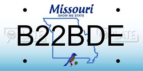 B22BDE Missouri License Plate