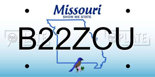 B22ZCU Missouri License Plate