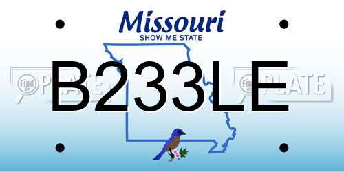 B233LE Missouri License Plate