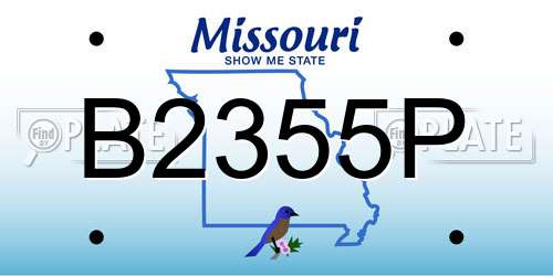 B2355P Missouri License Plate