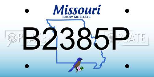 B2385P Missouri License Plate
