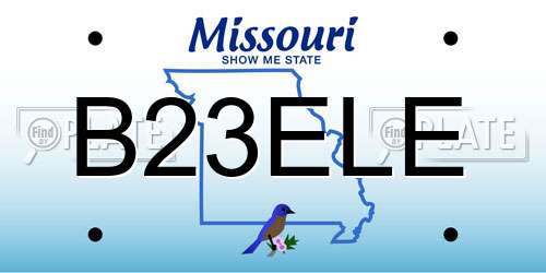 B23ELE Missouri License Plate