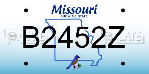 B2452Z Missouri License Plate