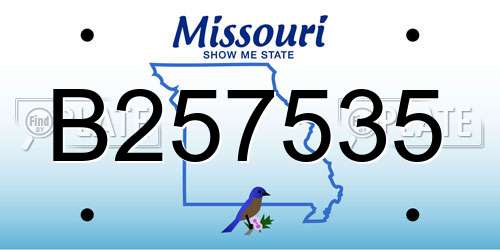 B257535 Missouri License Plate