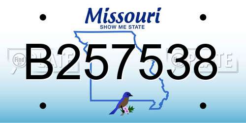 B257538 Missouri License Plate