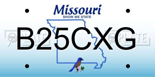 B25CXG Missouri License Plate